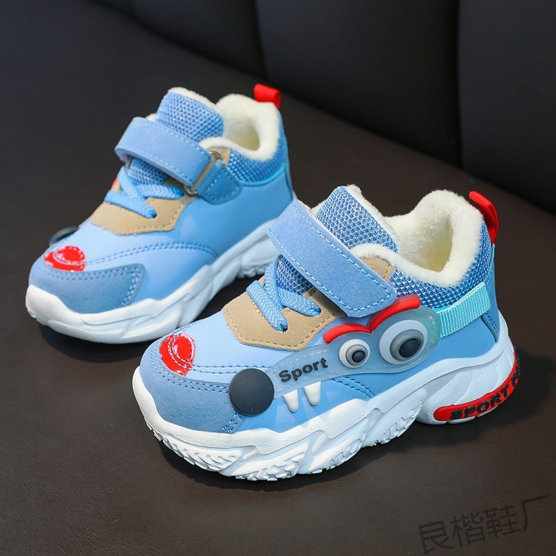 Jinjiang Factory Girls' Shoes Children'S Sports Shoes Girls' Toddler Shoes Soft Bottom Children'S Leather Surface Two Cotton Machine - Image 4