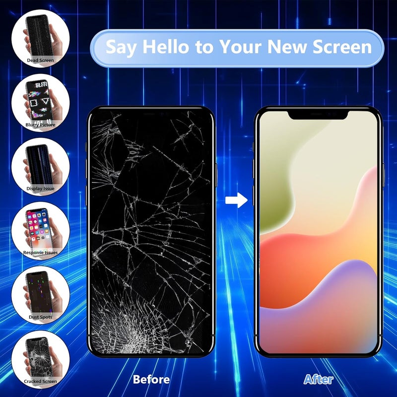 Diykitpl for iPhone XR Screen Replacement, 6.1 inch LCD Display 3D Touch Full HD Digitizer Frame Assembly, Compatible with A1984, A2105, A2106, A2108 Models, Repair Kit + Screen Tempered Protector - Image 5