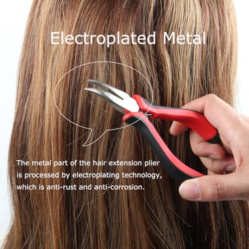 FeiHong Micro Links Hair Extensions Tools Kit, Plier, Hair Pulling Hooks, Beads Device for Micro Ring Loop Hair, Feather Hair, I Stick Hair Extensions - Image 4