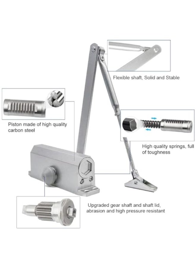 Automatic Safety Spring Door Closer: Aukomer Commercial Heavy Duty Gate Closer, Adjustable Fire Rated Automatic Stopper, to Convert Hinged Door to Quiet Self-Closing, for 85-105kg Doors (medium size) - Image 3