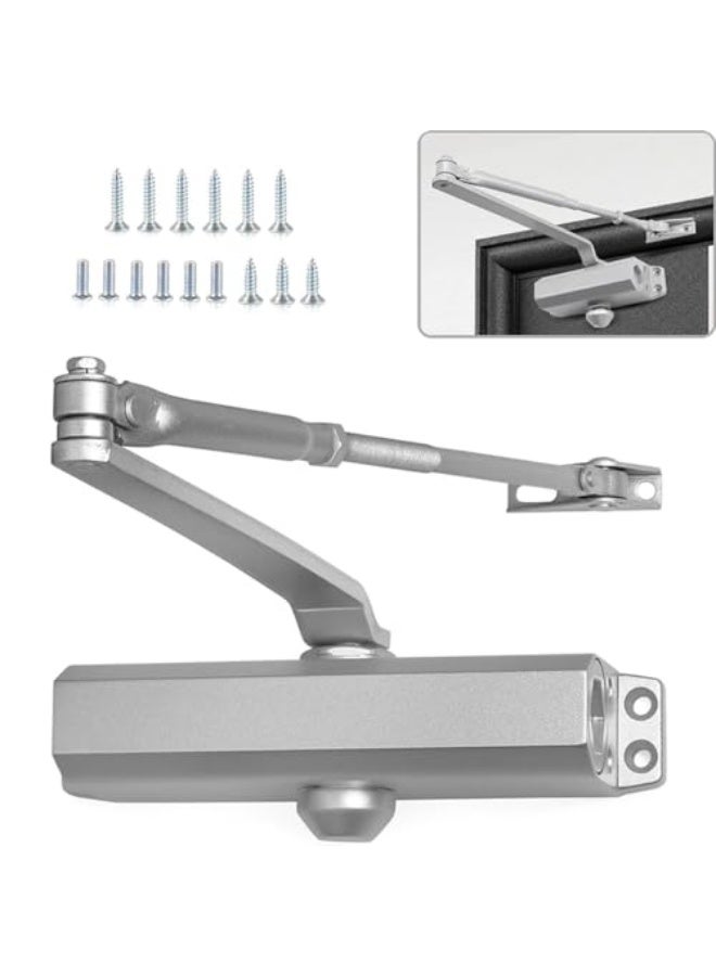 Automatic Safety Spring Door Closer: Aukomer Commercial Heavy Duty Gate Closer, Adjustable Fire Rated Automatic Stopper, to Convert Hinged Door to Quiet Self-Closing, for 85-105kg Doors (medium size) - Image 1