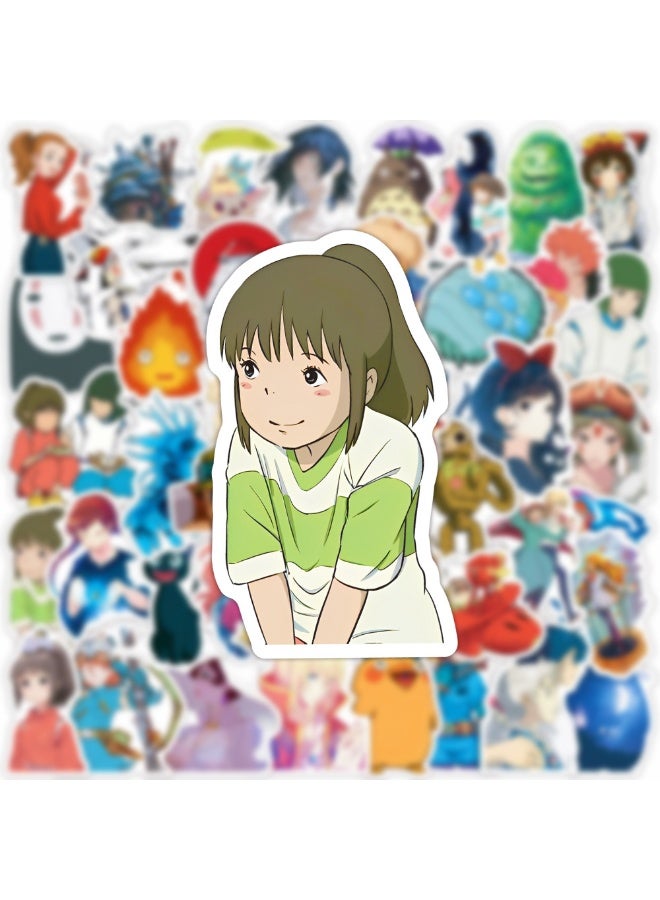 NIBEMINENT 50 Pcs Hayao Miyazaki Deco Kit Waterproof Stickers, High Definition Printing Bright Colors, Suitable for Laptop Skateboard Luggage Water Bottle Guitar DIY - Image 3