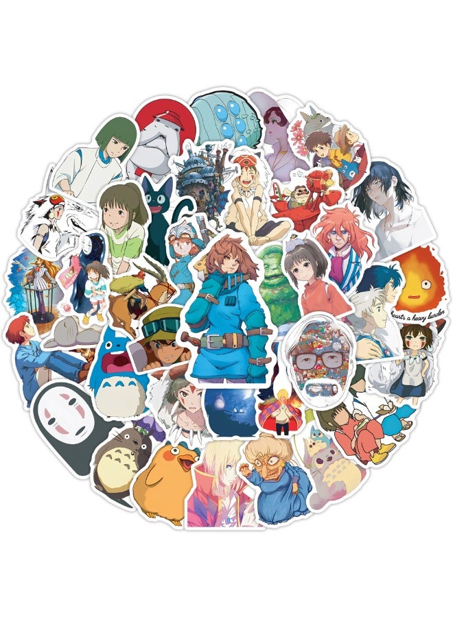 NIBEMINENT 50 Pcs Hayao Miyazaki Deco Kit Waterproof Stickers, High Definition Printing Bright Colors, Suitable for Laptop Skateboard Luggage Water Bottle Guitar DIY - Image 2