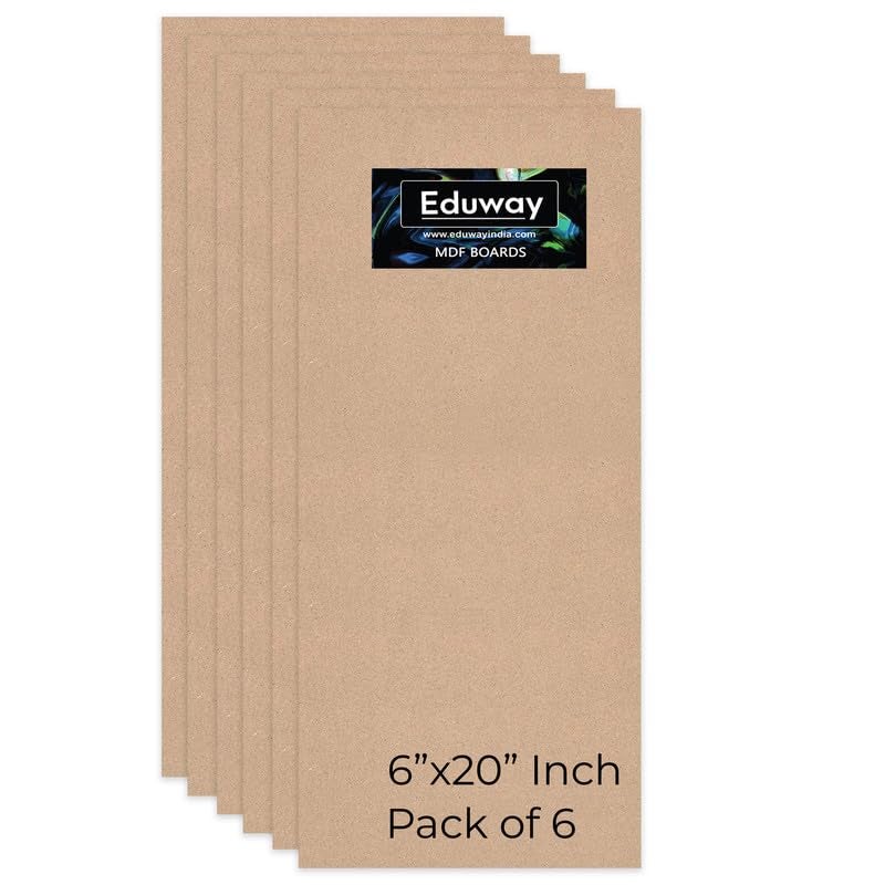 Eduway 6" X 20" MDF Board Sheet for Art & Craft Pack of 6 Ash Japanese Wood Veneer (15 cm x 50 cm) - Image 1