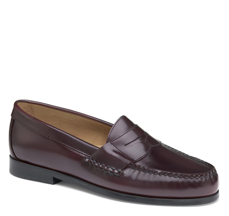 Johnston & Murphy Men's Hayes Penny Loafer Dress Casual Shoe, Burgundy Polished Full Grain, 11.5 - Image 1