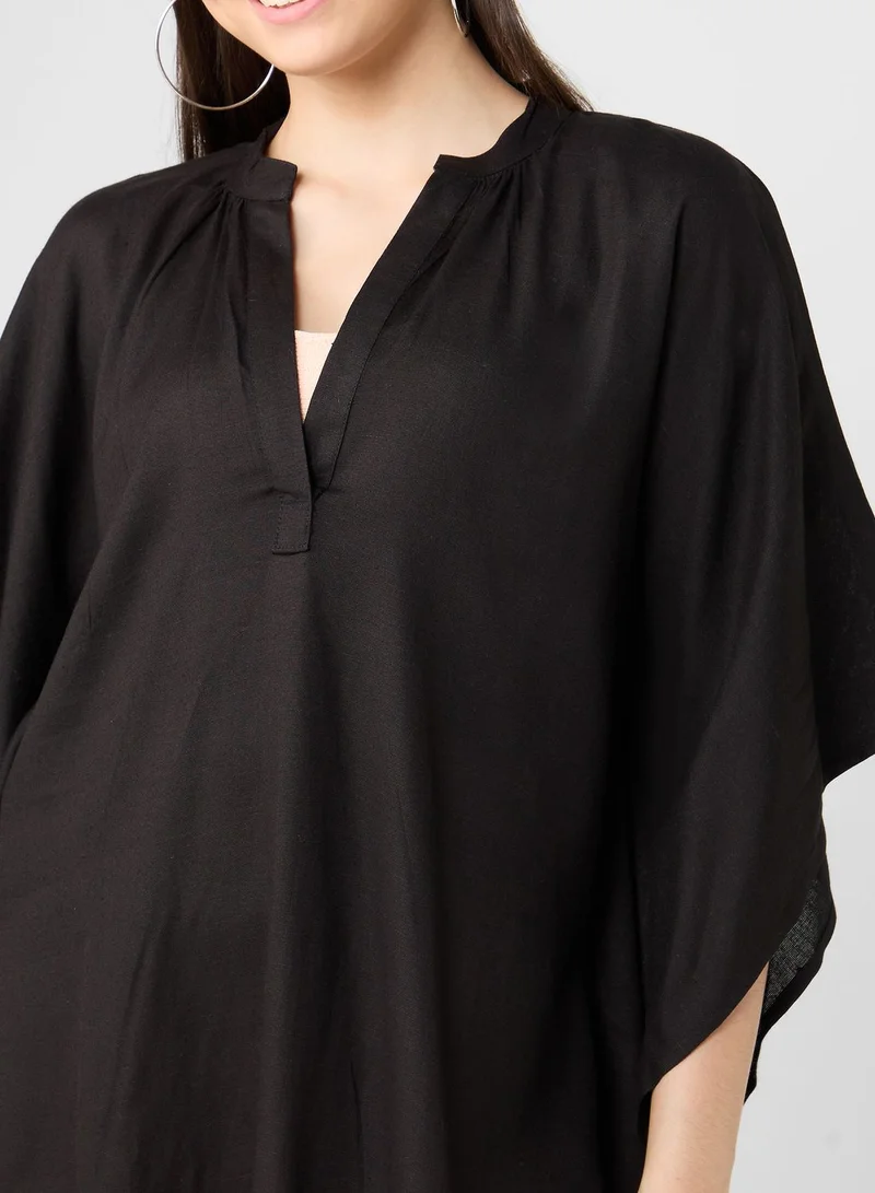 boohoo Cape Sleeve Beach Dress