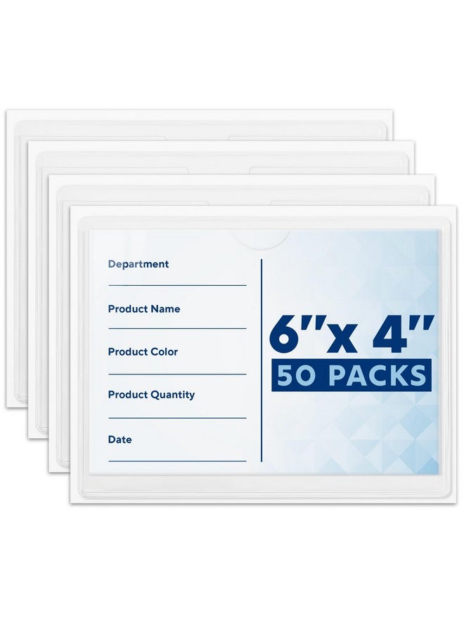 MIFFLIN Mifflin-USA Index Card Holder (4x6”, 50 Pack), Clear Self-Adhesive Card Pockets, Label Holders for Organizing Storage Bins & Containers, Plastic Sleeves for Protecting Cards & Labels  - Image 1