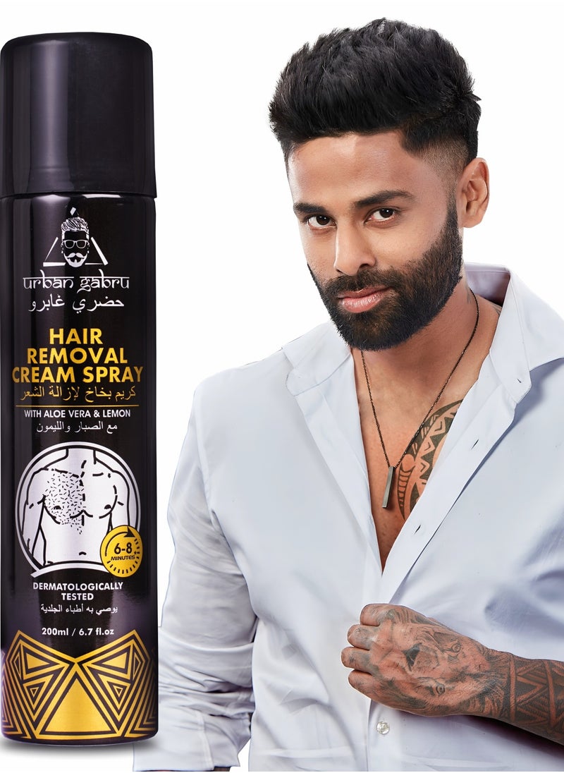 UrbanGabru - UrbanGabru Hair Removal Cream Spray | Painless Body Hair Removal Spray For Chest, Back, Legs & Under Arms (200 ml) (Hair Removal Cream Spray - 200ml) - Image 1