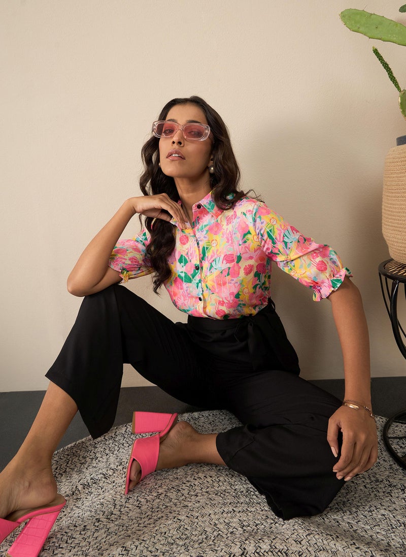 ستايل ستون جمبسوت بطبعة زهور وتفاصيل أزرار - Image 2