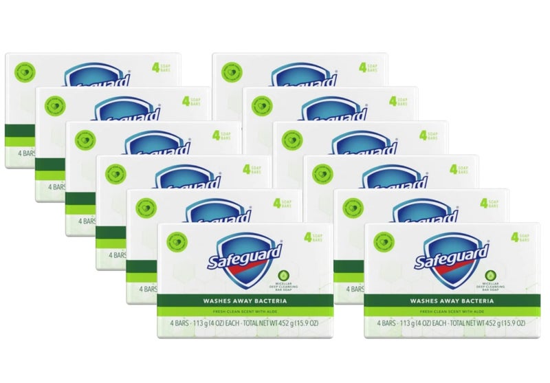 Safeguard White Soap 4 Oz Ea  12 Packs x 4 Count 48 Bars Case
