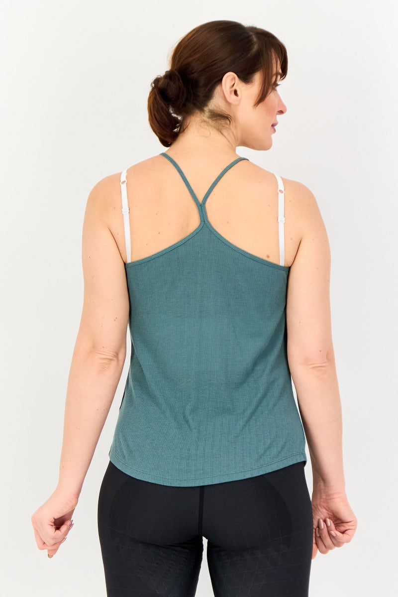 Nike تي شيرت تدريب بدون أكمام للنساء بتقنية دري فيت، أخضر غامق - Image 3