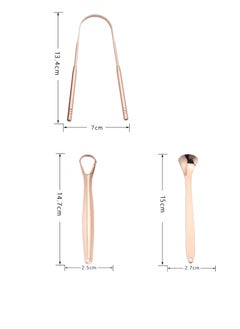 KHAJUL 3-Piece Tongue Scraper Set for Oral Cleaning Reduce Bad Breath Stainless Steel  - Image 2