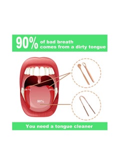 KHAJUL 3-Piece Tongue Scraper Set for Oral Cleaning Reduce Bad Breath Stainless Steel  - Image 5