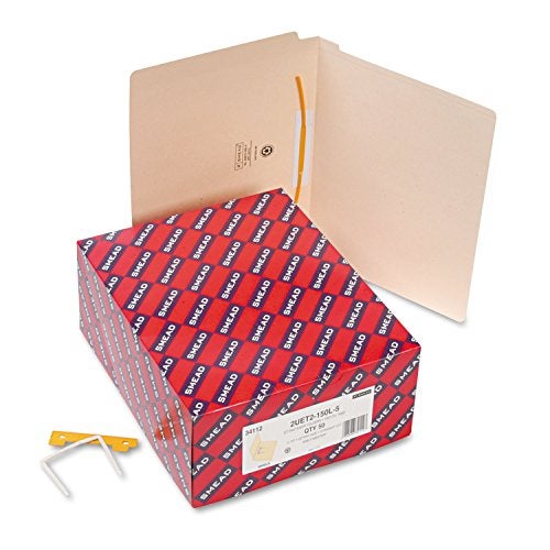 Smead End Tab Fastener File Folder, Shelf-Master® Reinforced Straight-Cut Tab, 1 U-Clip Fastener, Letter Size, Manila, 50 per Box (34112) - Image 2