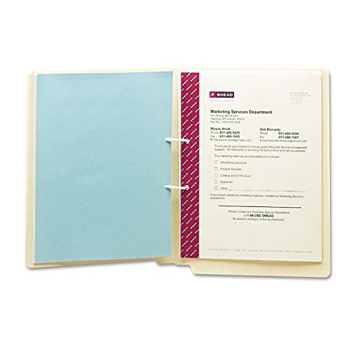 Smead End Tab Fastener File Folder, Shelf-Master® Reinforced Straight-Cut Tab, 1 U-Clip Fastener, Letter Size, Manila, 50 per Box (34112) - Image 4
