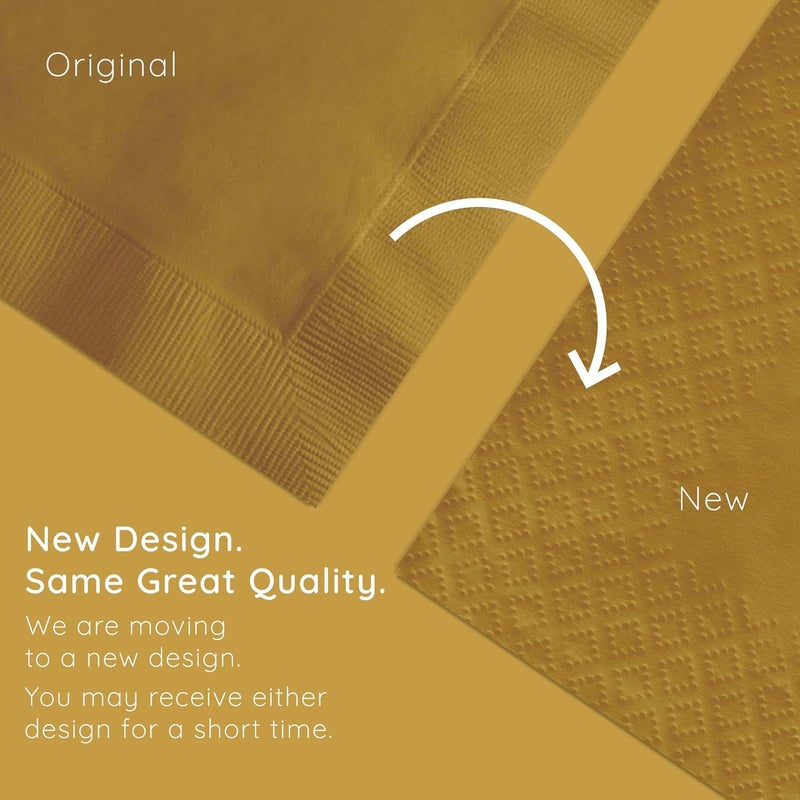 Creative Converting Touch of Color 200 Count 2-Ply Glittering Gold Beverage Napkins - Image 5