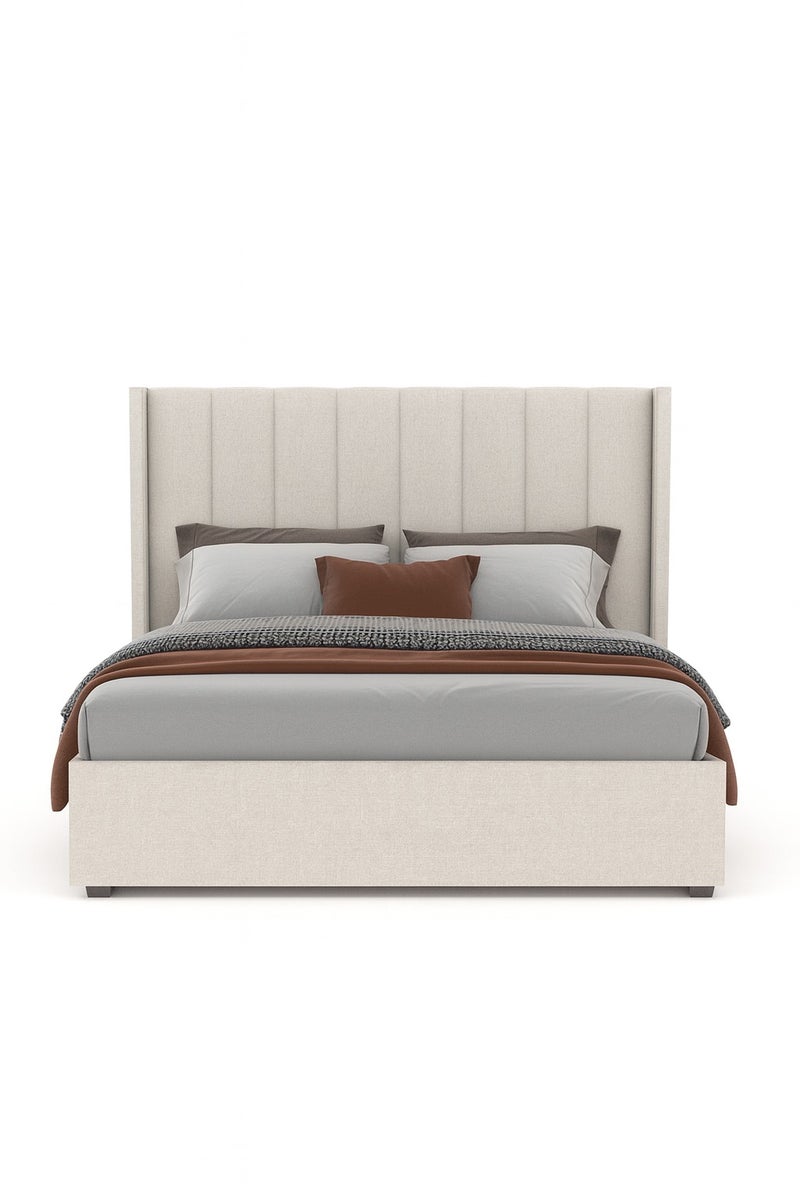 KARNAK Premium Alice Hydraulic Storage Bed with Headboard –  King Size Upholstered Bed Frame with Lift-Up Storage – Modern  Customizable Design & Spacious Underbed Storage – 180x200cm - Image 2