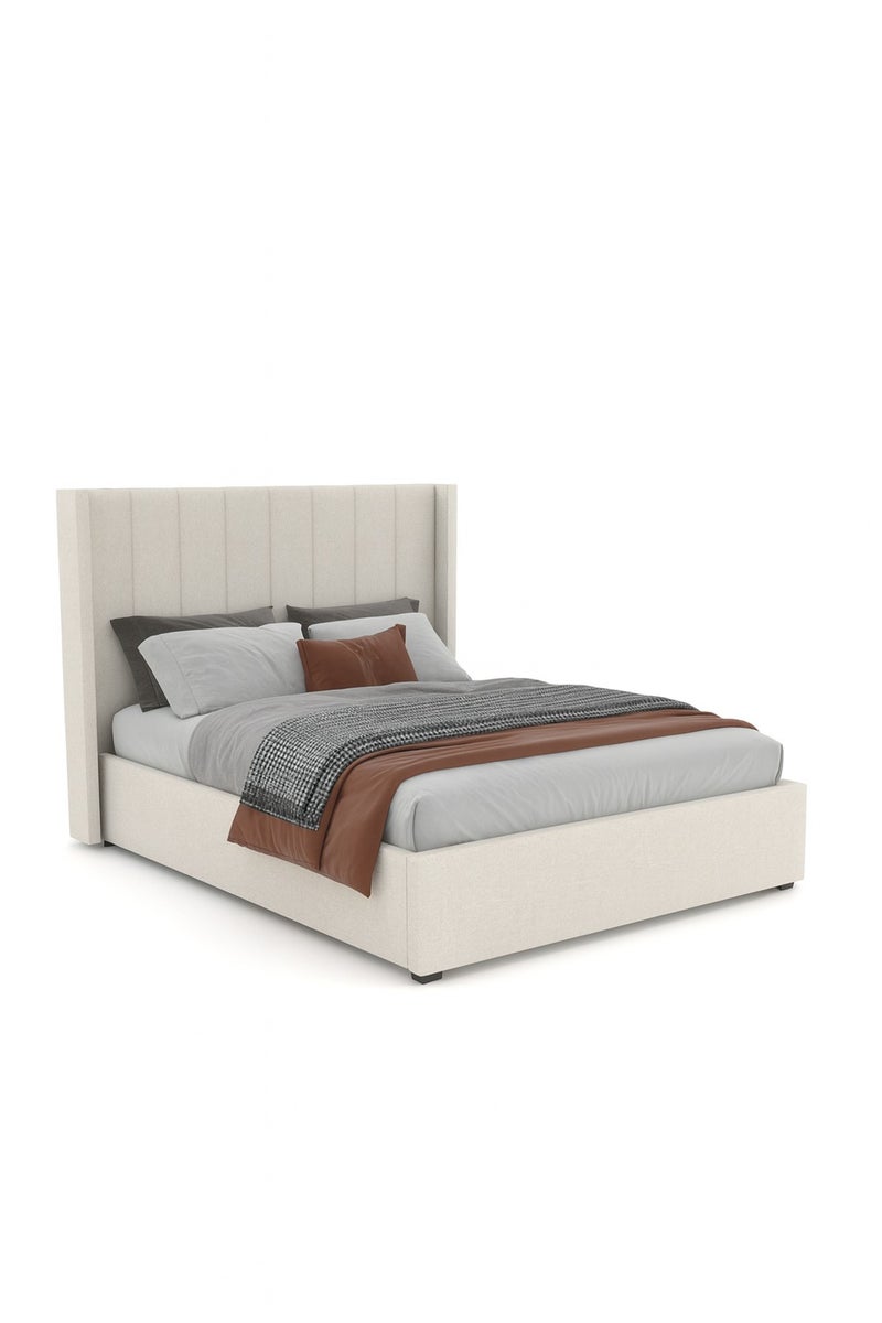 KARNAK Premium Alice Hydraulic Storage Bed with Headboard –  King Size Upholstered Bed Frame with Lift-Up Storage – Modern  Customizable Design & Spacious Underbed Storage – 180x200cm - Image 3