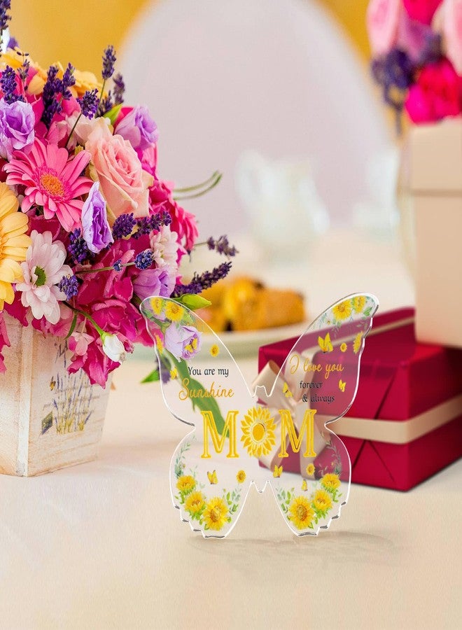 Rohseson Gifts for Mom, Unique from Daughter Son, Engraved Butterfly-Shaped Acrylic Keepsake Mom Presents 3.9X3 Inch-Heartwarming Mom Birthday Gift for Christmas, Thanksgiving, Yellow - Image 4