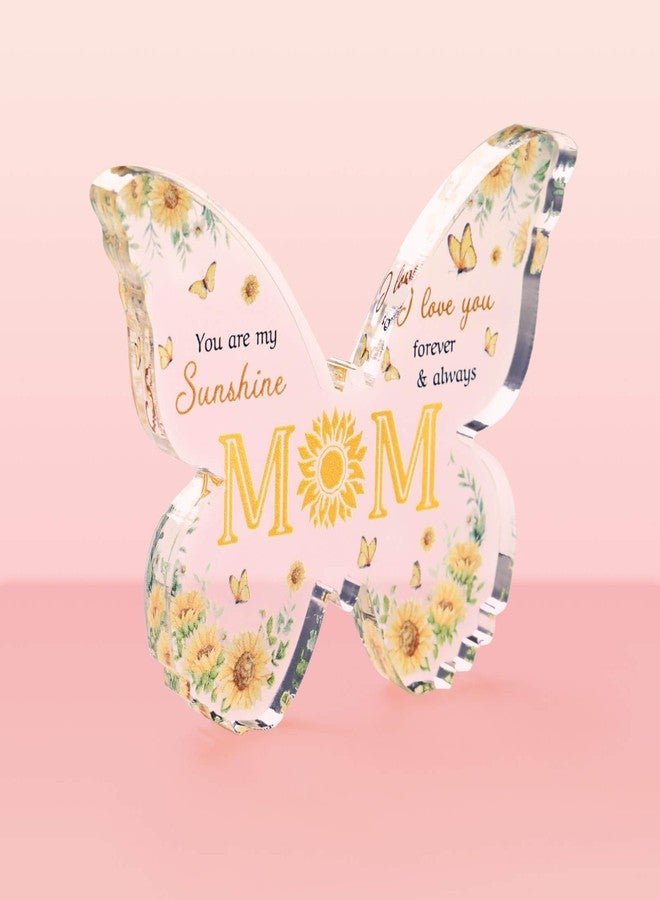 Rohseson Gifts for Mom, Unique from Daughter Son, Engraved Butterfly-Shaped Acrylic Keepsake Mom Presents 3.9X3 Inch-Heartwarming Mom Birthday Gift for Christmas, Thanksgiving, Yellow - Image 1
