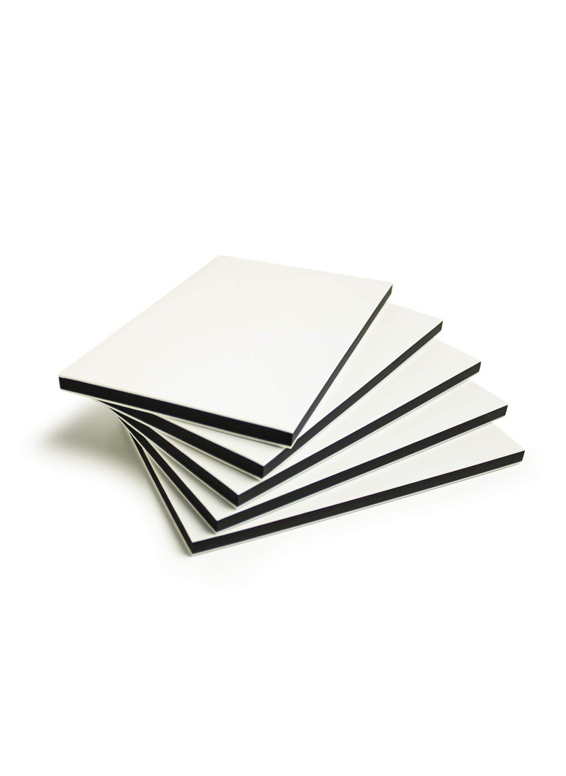 Bastex Bastex 5 Piece 4x6 inch Rubber Stamping Blanks. Linoleum Block for Stamp Making, Printmaking and Lino Carving Blocks. White and Black for Easy Design Print.  - Image 2