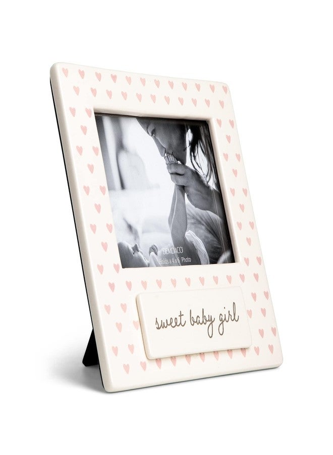 DEMDACO Sweet Baby Frame - Sweet Baby Collection - Picture Frame with Triangle-Style Hanger - Ceramic Tile - Display Decor - Handmade Look - Landscape Orientation - Matte Finish - Girl - Image 3