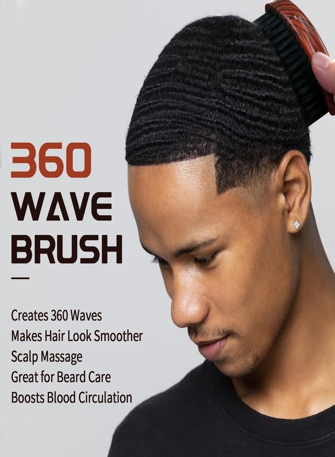 Goiple 360 Curved Wave Brush For Men & Beard - Hard Palm Wave Hair Brushes Wave Styler Great for Wolfing - 360 Wolfin Pro Nylon Hard Bristle Brush for Barbers & Daily Use Idea for Black Hair (Red) - Image 4