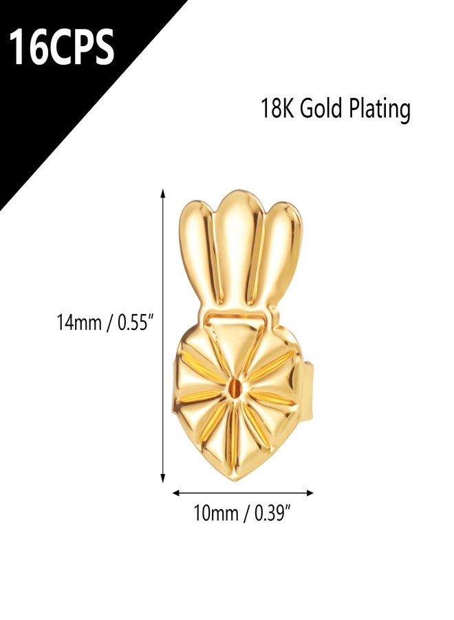 KISSPAT Earring Backs for Droopy Ears, 8 Pairs Hypoallergenic Earring Lifters Backs for Studs, Adjustable 18K Gold Secure Backs Repacements for Heavy Earrings - Image 5