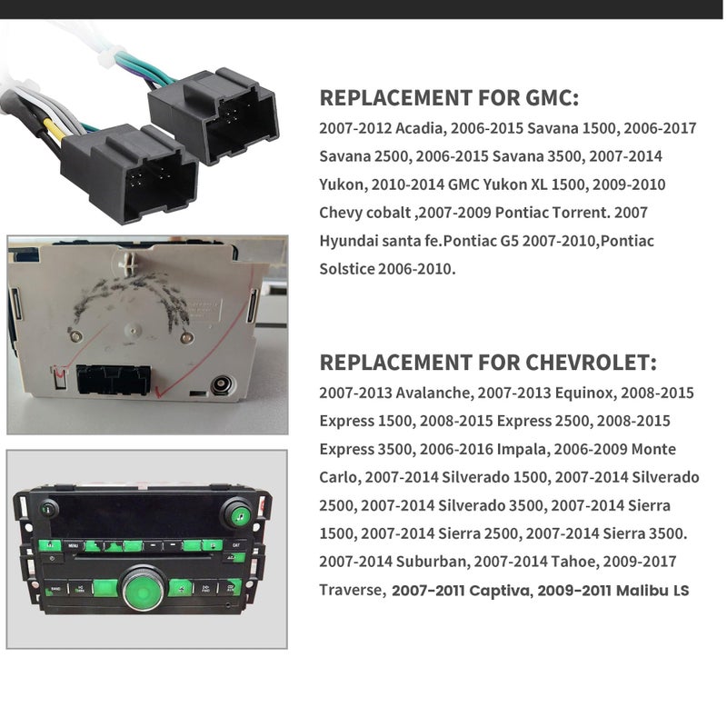 NuIth Radio Replacement Interface Retaining Steering Wheel Control for Chevy 07-11Silverado 07-09 Sierra 07-14 Suburban 08-15 Express, for GMC 06-15 Savana 07-14 Yukon for Cadillac 07-12 Escalade - Image 3