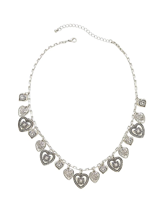 FOREVER 21 Etched Heart Charm Necklace - Image 1