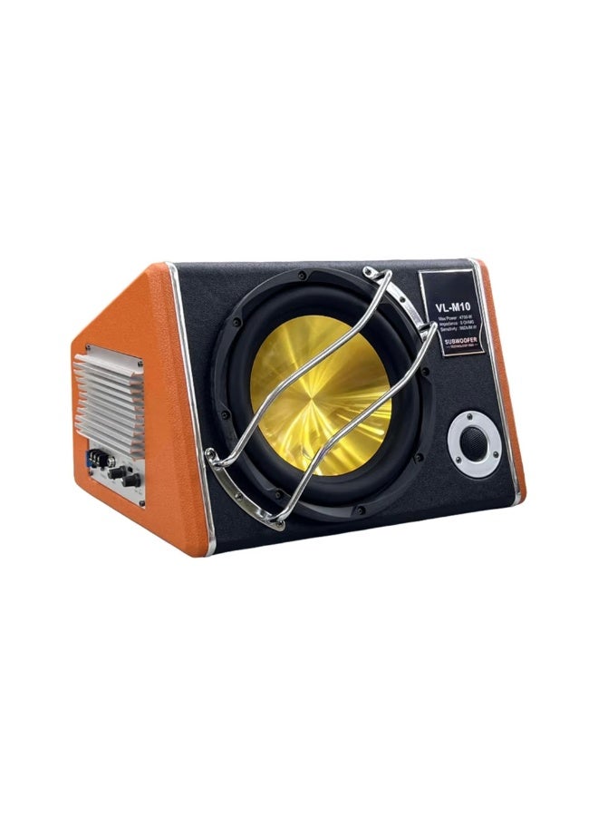 مضخم صوت (Subwoofer) للسيارة - أسود وبرتقالي، 10 بوصة، قدرة قصوى 4700 واط، 4 أوم، تصميم عصري، لأنظمة صوت السيارات - Image 2