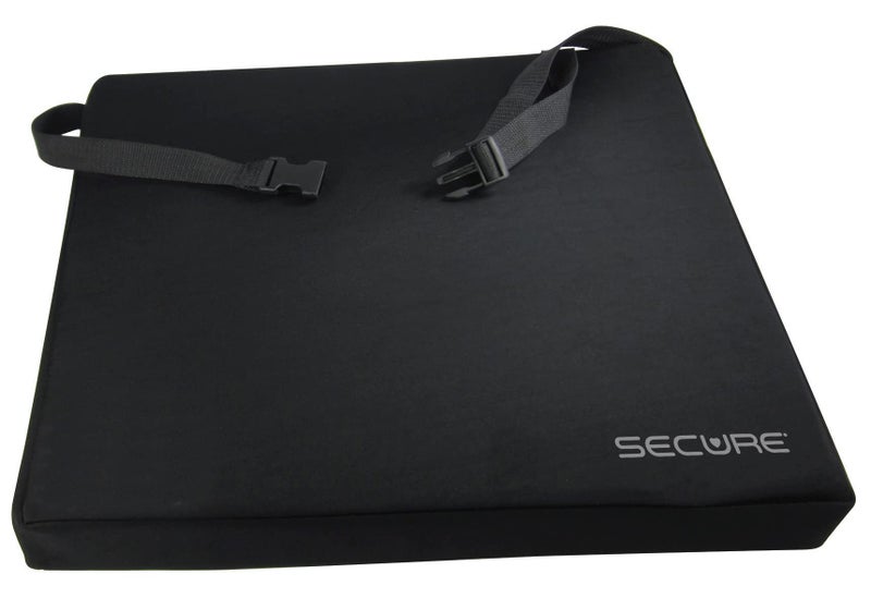 Secure Safety Solutions Secure Wheelchair Gel Cushion with Safety Strap  18x16x3 Inch  Gel  Foam Orthopedic Chair Pad  Decubitus Ulcer  Sciatica Pain Pressure Relief  Comfort for Seniors