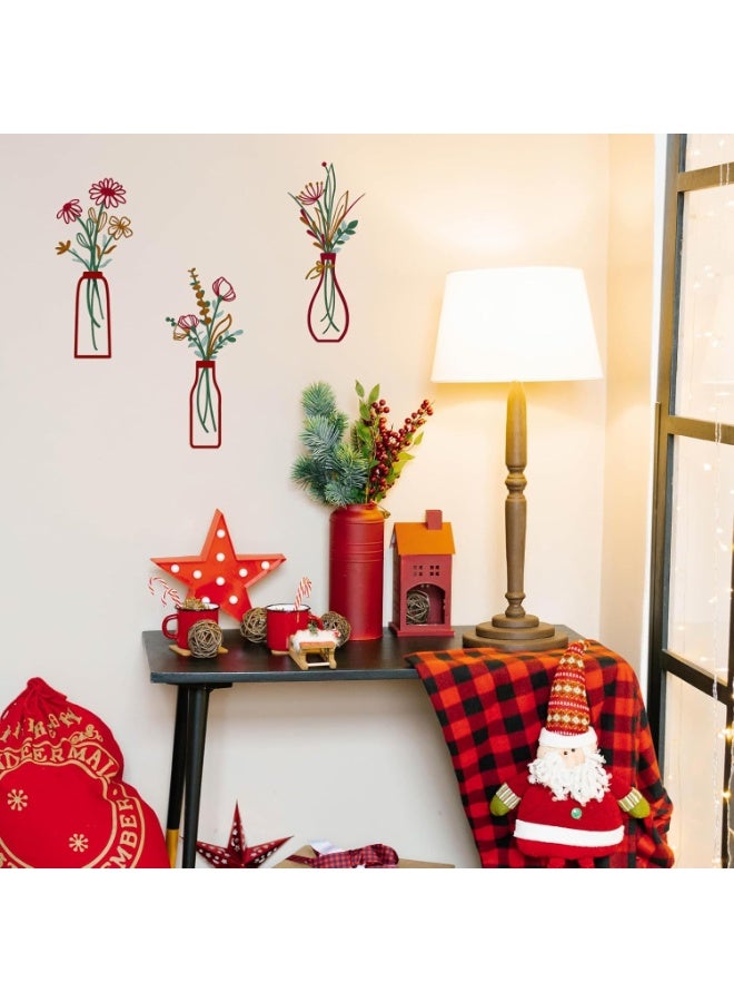 انسجام 3 قطع من فنون الزهور المعدنية على الحائط - ديكور ريفي بسيط باللون البيج لغرفة المعيشة والحمام وغرفة النوم وغرفة الطعام وهدايا الترحيب بالمنزل الجديد - Image 5