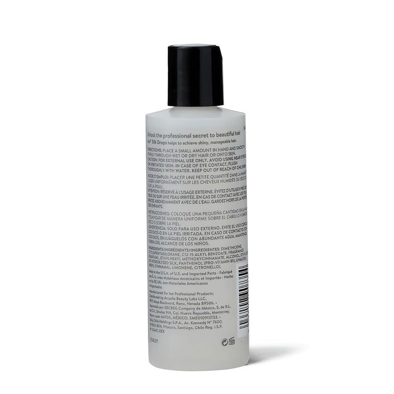 ion Silk Drops, Adds Shine & Softness, Lightweight Formula, Frizz Control, Infused with Silk Protein, 4 fl oz - Image 2