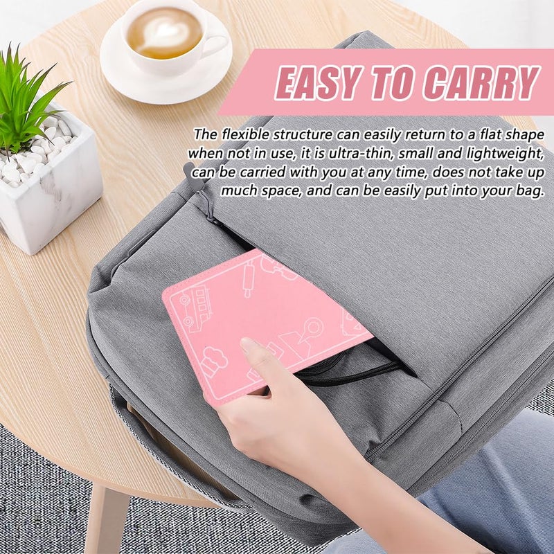 Ranjaner Flying Flex Flap Cell Phone Holder Flexible Phone Holder Tablet Stand Holder Flight Airplane Travel Essential Accessories for Most Smartphones, Tablets(Pink) - Image 5