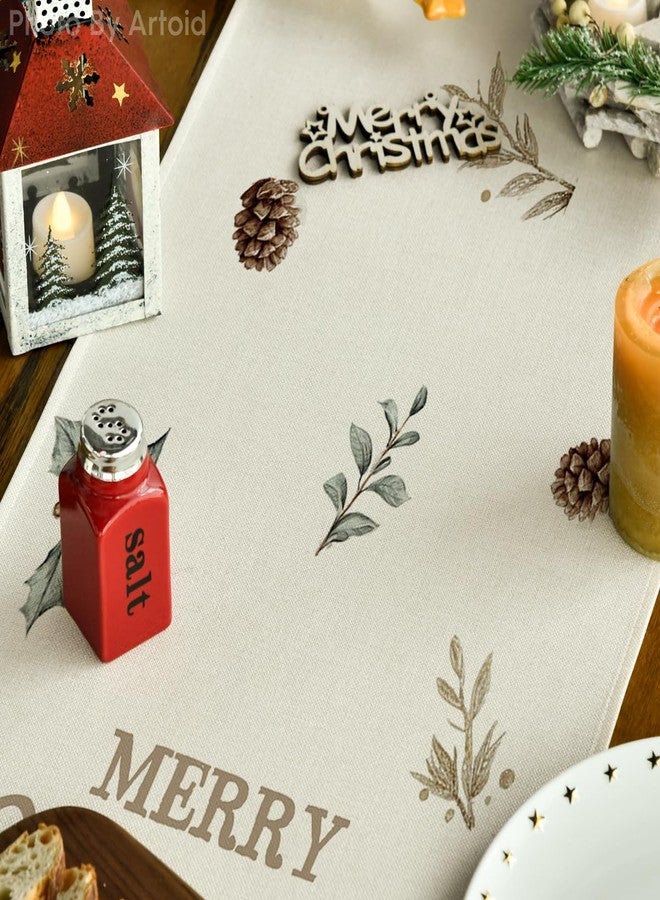 Artoid Mode Xmas Ball Gifts Pine Cone 210 GSM Christmas Table Runner, Seasonal Winter Kitchen Dining Table Decoration for Home Party Decor 13x72 Inch - Image 3
