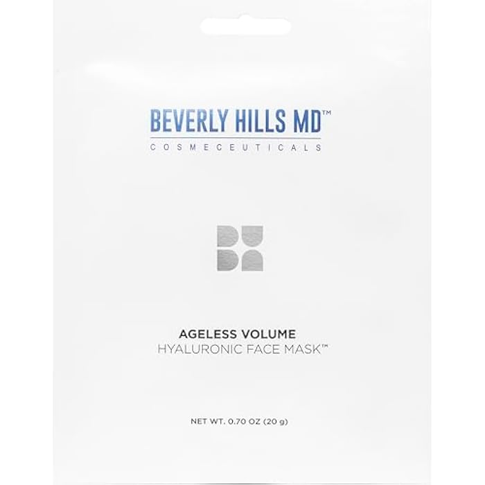 Beverly Hills MD Ageless Volume Hyaluronic Face Mask- Reduce Appearance of Wrinkles, Anti Aging Formula for Plump, Moisturized Skin- 8 Pack- Hydrating & Firming Gentle Sheet Mask - Image 1
