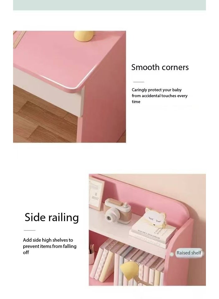 Kids Study Desk, Student Desk, Student Writing Desk, Multi-functional Kids Study Desk, Home Office Desk, Laptop Desk with Multi-tier Bookshelf and Storage Drawer, for Boys and Girls（YN118) - Image 4