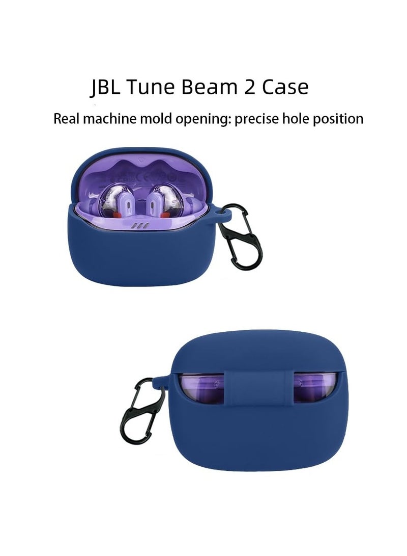 Case Compatible with JBL Tune Beam 2 TPU Soft Silicone Easy to Disassemble Scratch-Resistant Bluetooth Headphone (Dark Blue)