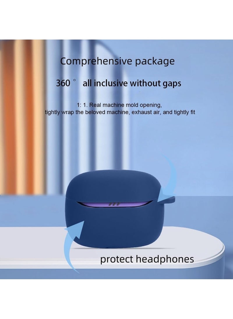 Case Compatible with JBL Tune Beam 2 TPU Soft Silicone Easy to Disassemble Scratch-Resistant Bluetooth Headphone (Dark Blue)