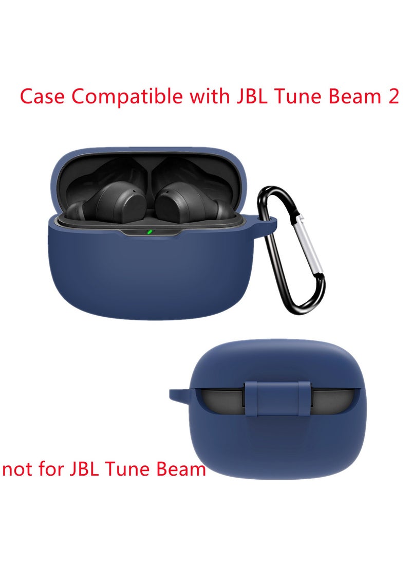 Case Compatible with JBL Tune Beam 2 TPU Soft Silicone Easy to Disassemble Scratch-Resistant Bluetooth Headphone (Dark Blue)