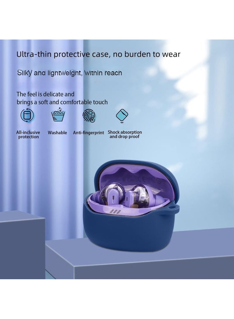 Case Compatible with JBL Tune Beam 2 TPU Soft Silicone Easy to Disassemble Scratch-Resistant Bluetooth Headphone (Dark Blue)