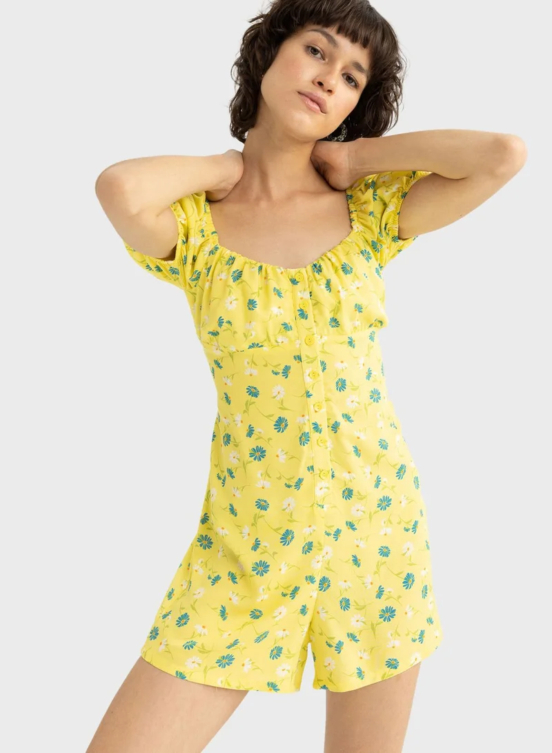 DeFacto Floral Romper Dress