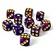 Luck Lab 10 Piece D6 Dice Pack Acrylic Dice for RPG MTG DND Dice Table Games and Board Games Blue and Purple Swirl with Gold Pips - Image 4