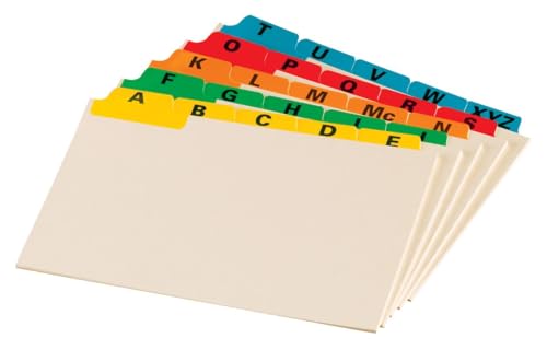 Oxford Index Card Guides with Laminated Tabs, Alphabetical, A-Z, Assorted Colors, 4" x 6" Size, 25 Guides per Set (4635) - Image 5