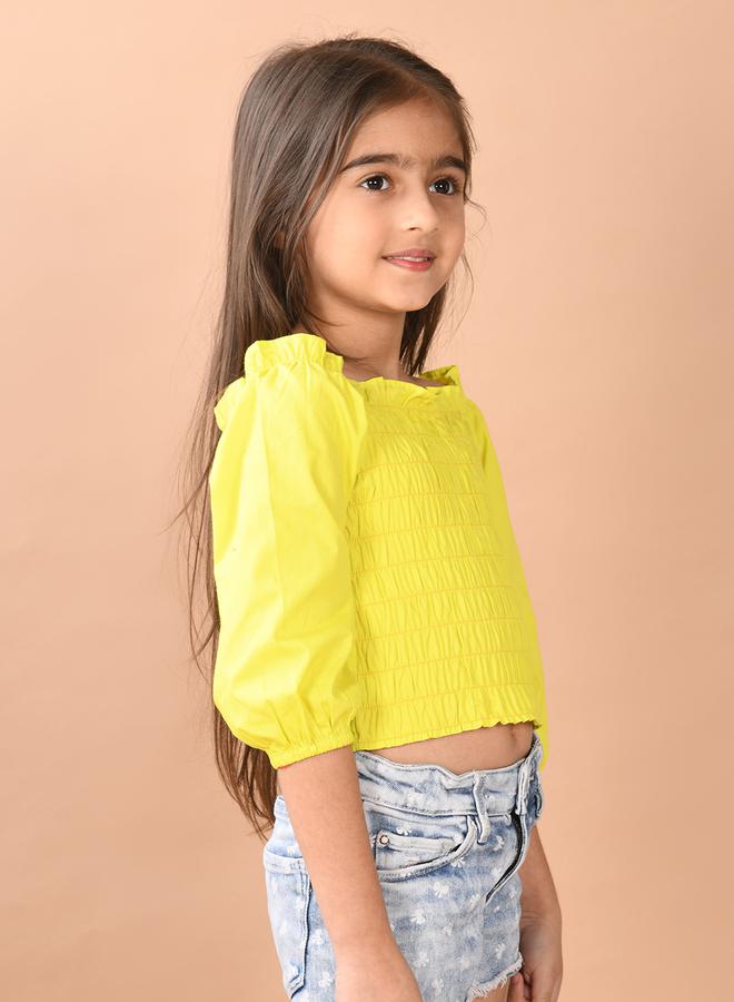 LILPICKS Square Neck Shirred Crop Top - Image 3