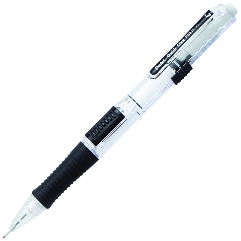 Pentel Quick Click Mechanical Pencil, (0.7mm), Medium, Black Barrel, Box of 12 Pencils (PD217A) - Image 4
