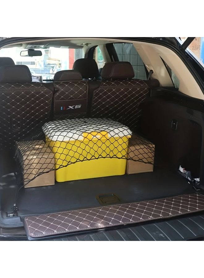 1 Set Large Elastic Mesh Car Trunk Storage Net With Hooks For Luggage Cargo - Image 5
