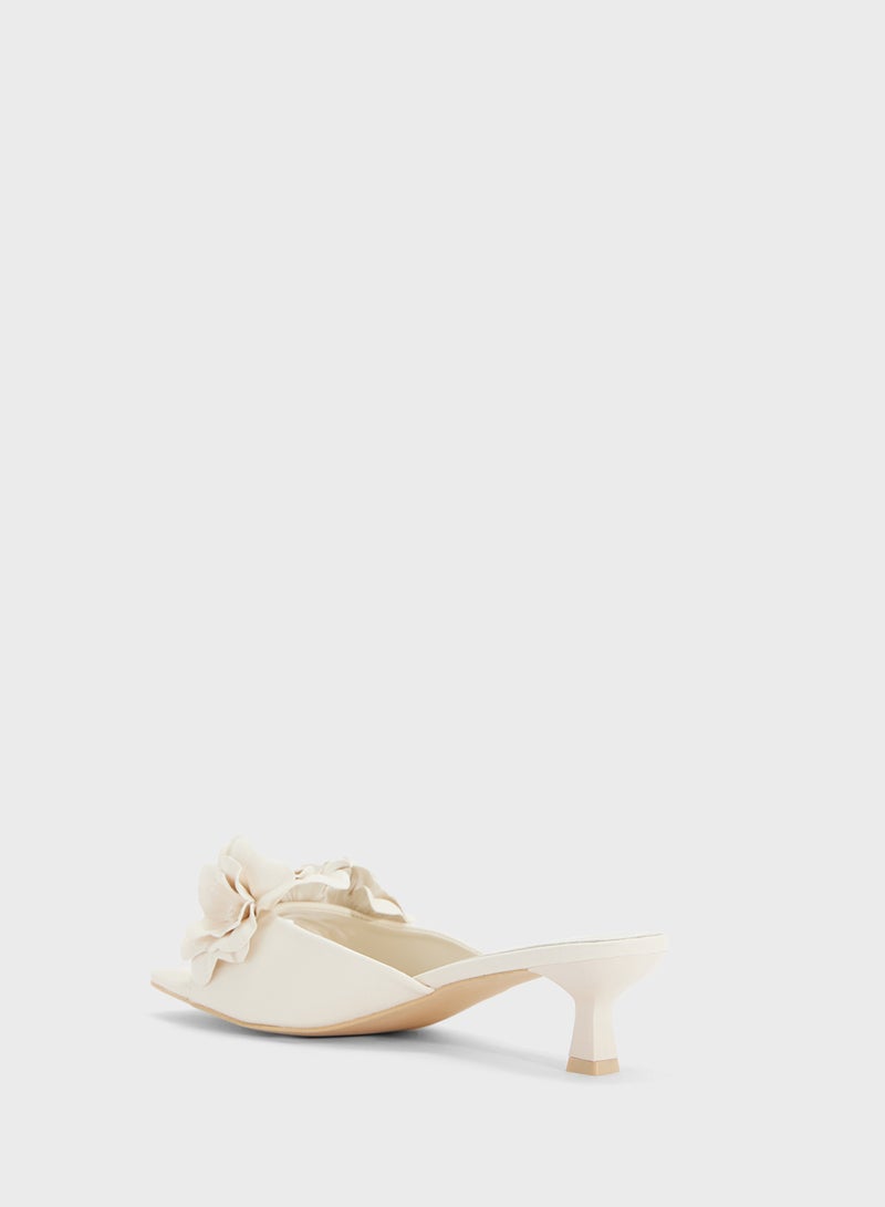 Ginger Heeled Sandal With Floral Detail  - Image 3