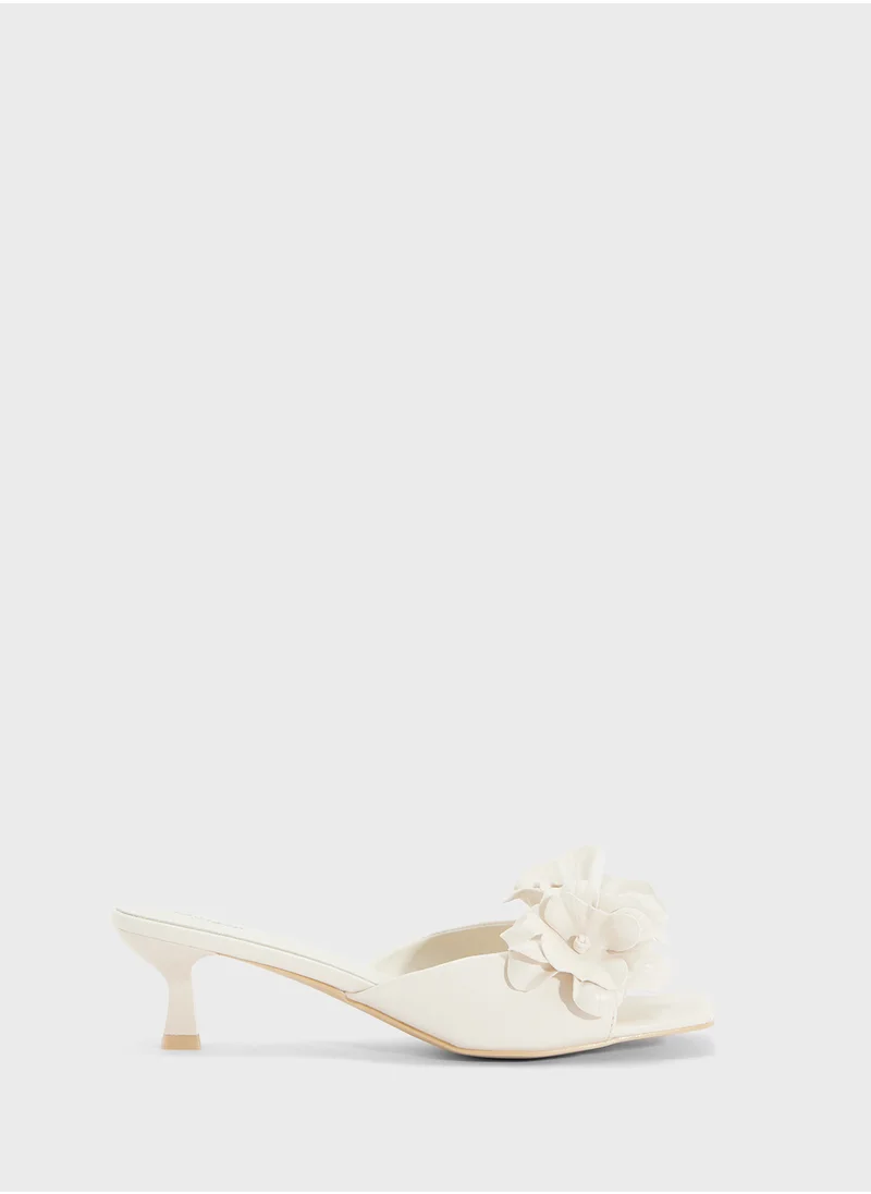 Ginger Heeled Sandal With Floral Detail